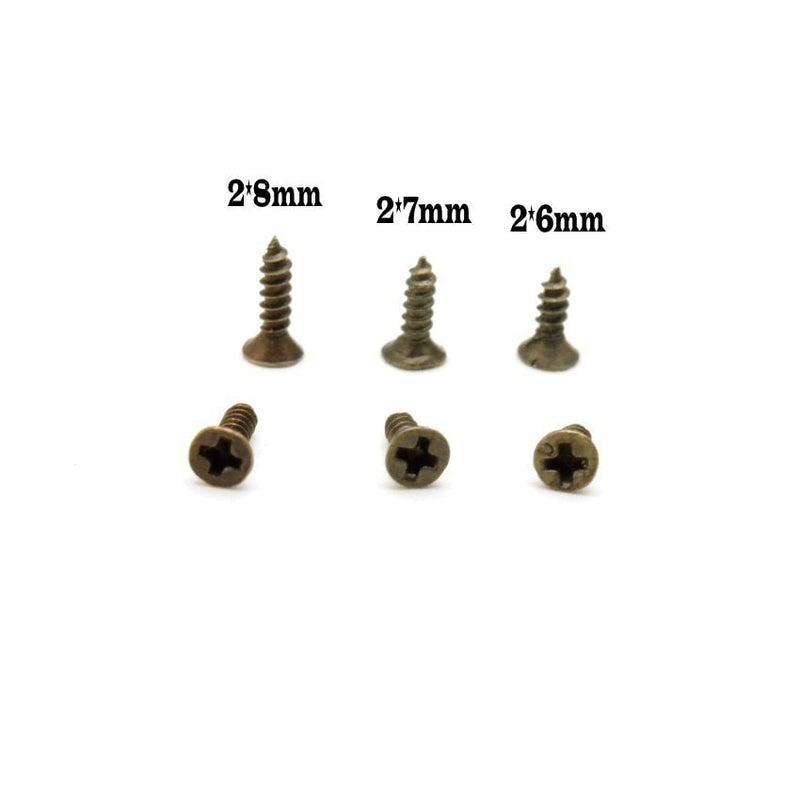 100PCS mm 2*6mm 2*7mm 2*8mm 2.5*8mm 2.5*10mm Flat head screw Carpenter's small screw Furniture wooden box hardware accessories - ChubbyChunk