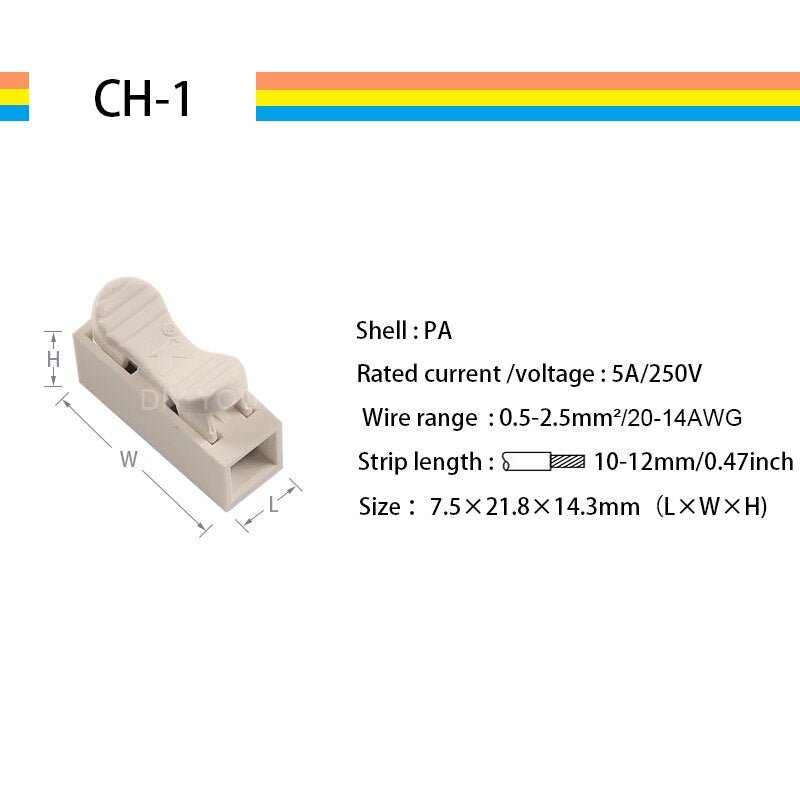 10/30/50/100PCS Home Led Light Quick Wire Connectors 1/2/3/4/5/6/12 position Push-in Cable Electrical Connectors Terminals Block - ChubbyChunk