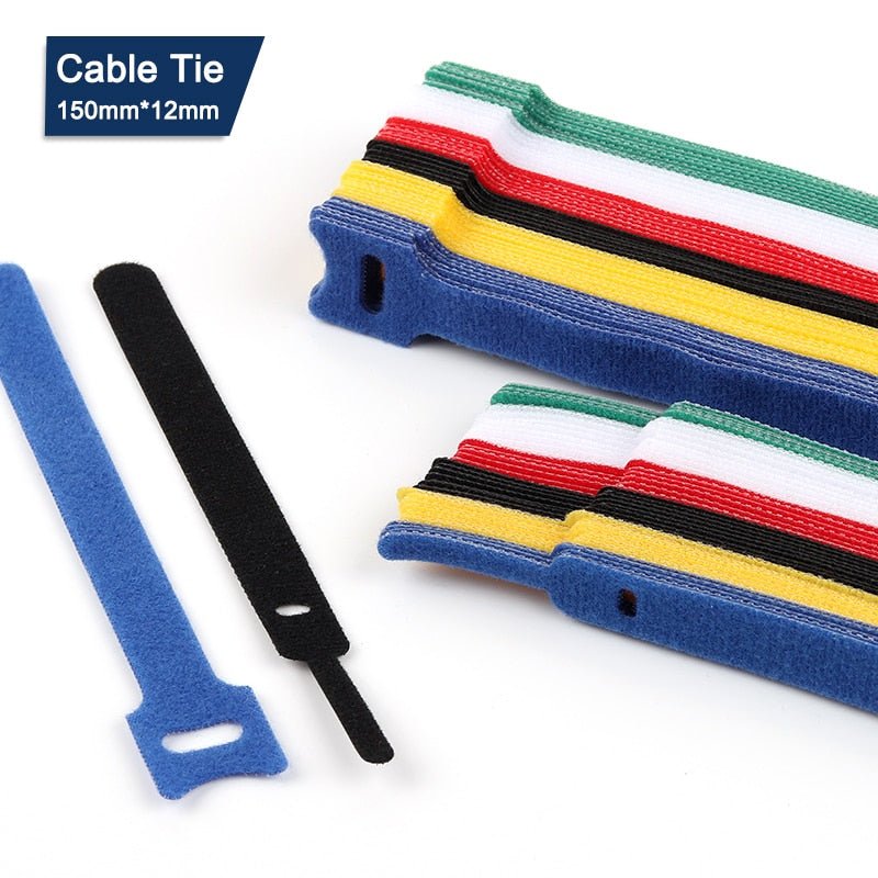 10/30/50/100PCS Releasable Cable Ties Colored Plastics Reusable Cable ties Nylon Loop Wrap Zip Bundle Ties T-type Cable Tie Wire - ChubbyChunk