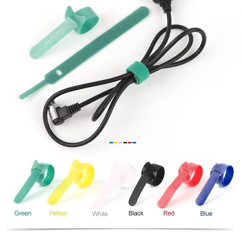 10/30/50/100PCS Releasable Cable Ties Colored Plastics Reusable Cable ties Nylon Loop Wrap Zip Bundle Ties T-type Cable Tie Wire - ChubbyChunk