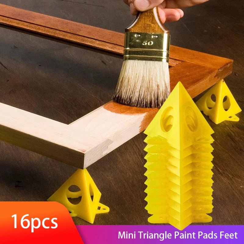 16pcs Mini Paint Stands Tool Triangle Paint Pads Feet for Woodworking Carpenter Woodworking Accessories - ChubbyChunk