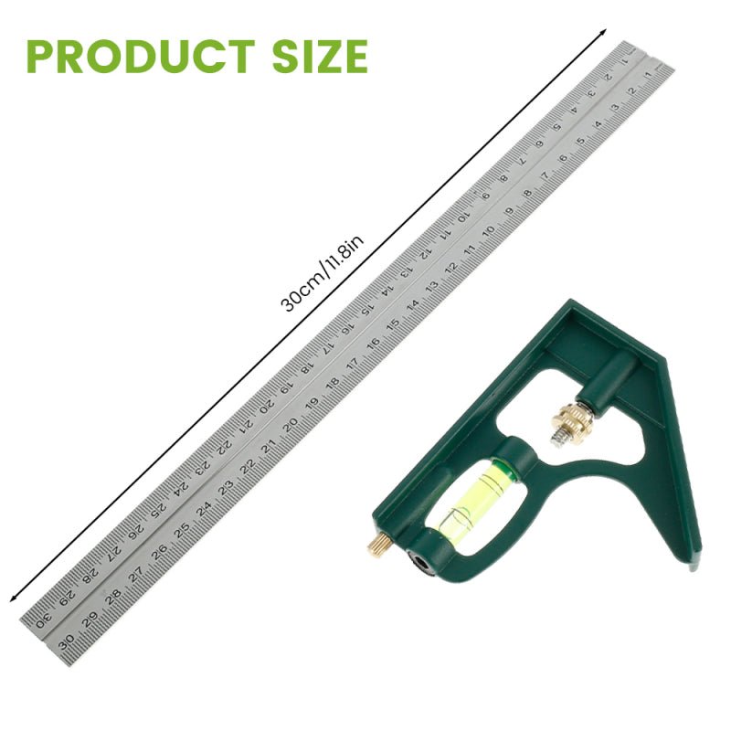 300mm Adjustable Combination Square Angle Ruler Diy Precise Woodworking Ruler Carpenter Tools A10D10 - ChubbyChunk
