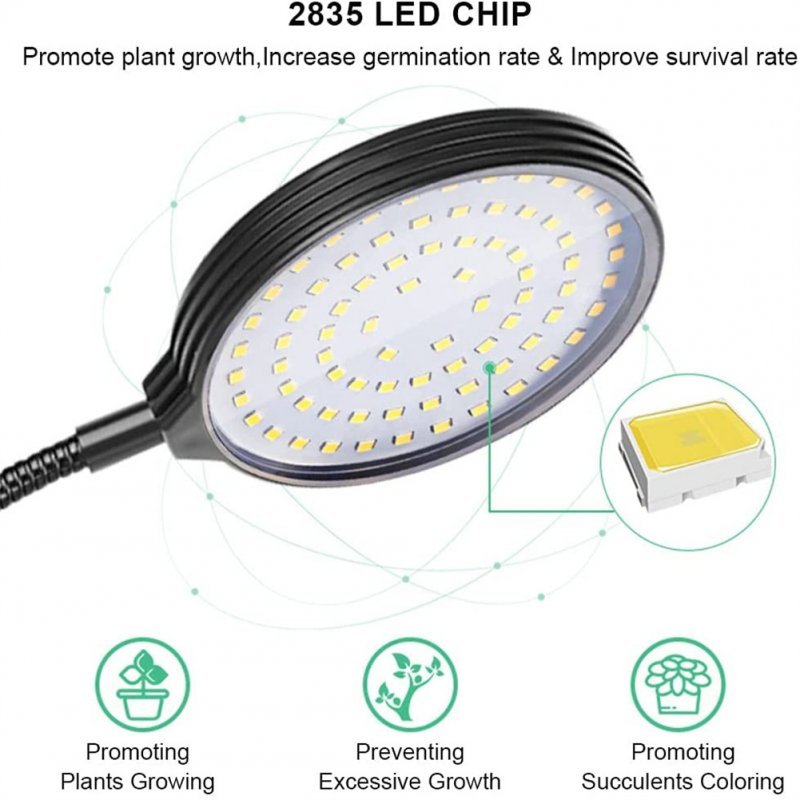 30w Grow Light 156 Leds Sunlike Full Spectrum Plant Growing Lamp Promoting Plant Growth For Indoor Plants 30W (2 heads) - ChubbyChunk