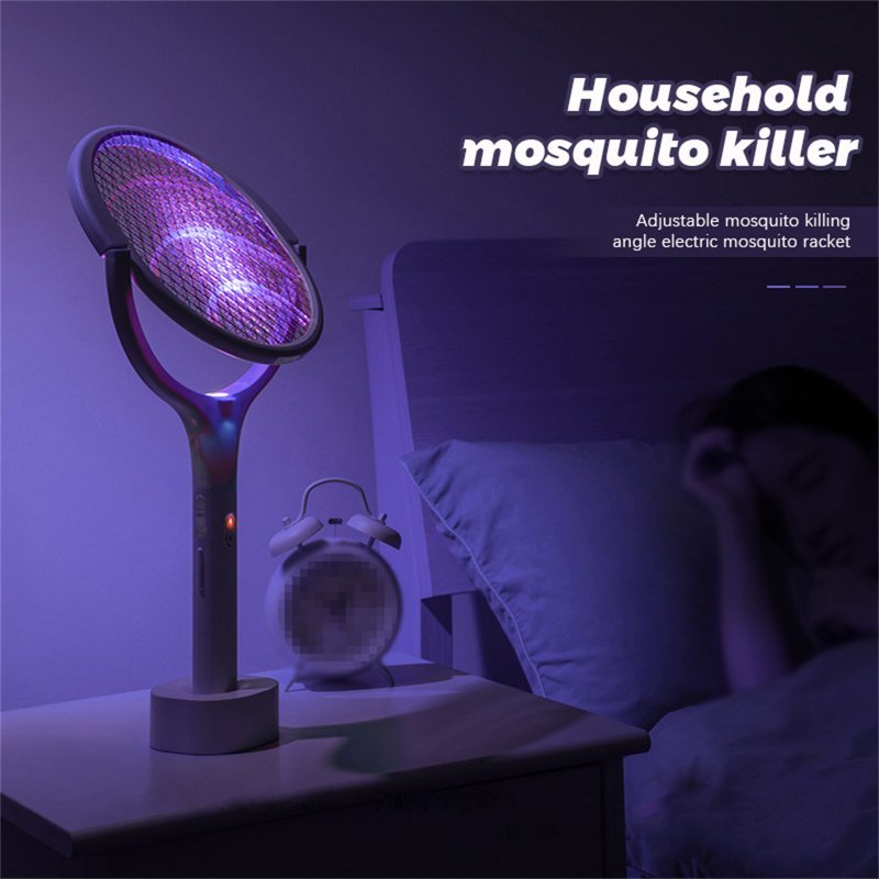 3500v 5-in-1 Mosquito Killer Lamp USB Rechargeable Adjustable Angle Mosquito Swatter Electric Zapper White - ChubbyChunk