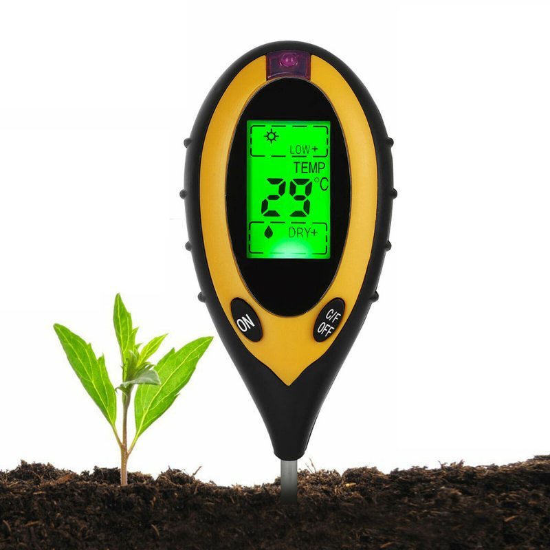 4-in-1 Digital PH Soil Tester Lcd Display Water Moisture Temperature Sunlight Test Meter - ChubbyChunk
