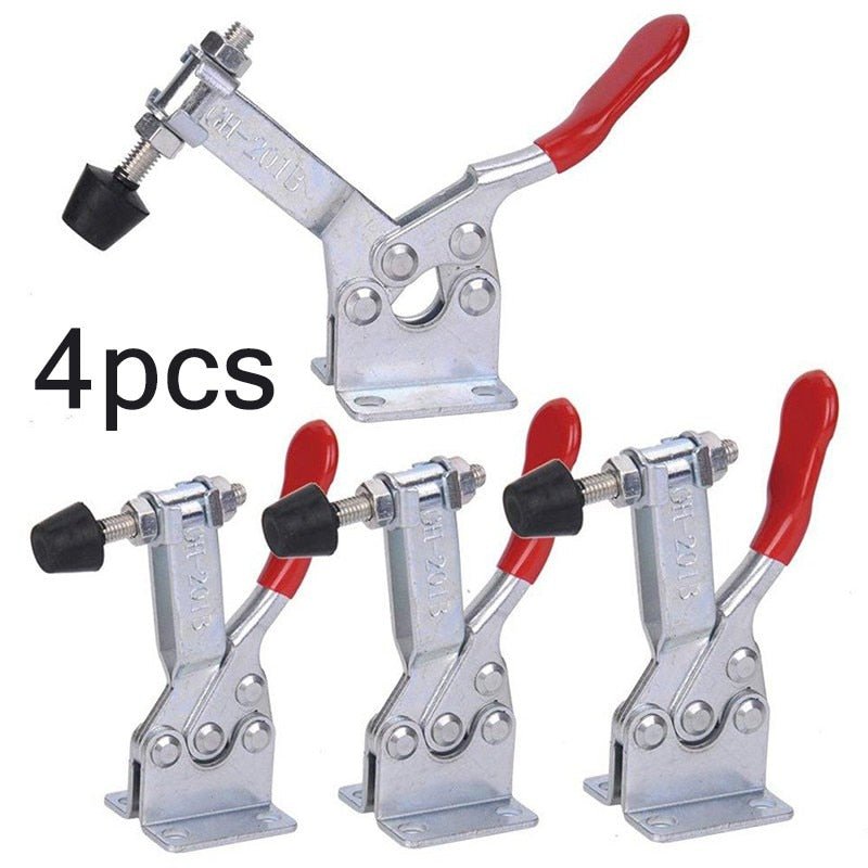 4/8pcs/set Red Toggle Clamp GH-201B 100kg Quick Release Tool Horizontal Clamps Hand New Heavy Duty Tooling Accessory - ChubbyChunk
