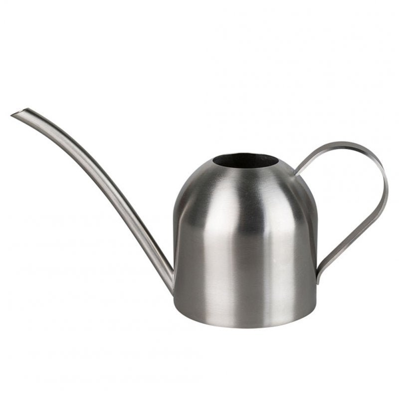 500ml Long Mouth Pot Sprinkling Portable Stainless Steel Household Outdoor Watering Can Flowers Gardening Tools Silver - ChubbyChunk