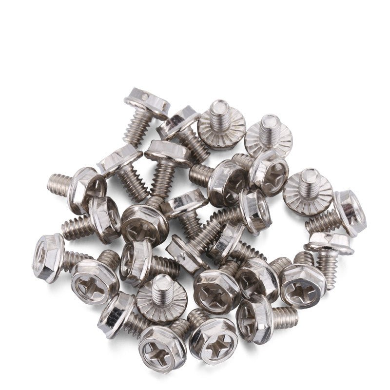 50pcs Toothed Hex 6/32 Computer PC Case Hard Drive Motherboard Mounting Screws For Motherboard PC Case CD-ROM Hard Disk 10X6mm - ChubbyChunk