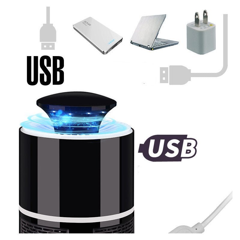 5V 5W LED USB Charging Photocatalyst No Radiation Mosquito Killer Lamp Large black - ChubbyChunk