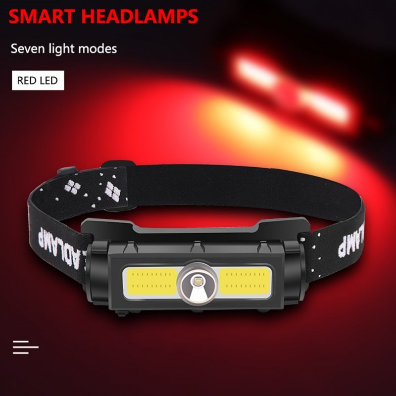 7-levels Recharging Headlight Headlamp For Outdoor Sports Camping Fishing Black - ChubbyChunk