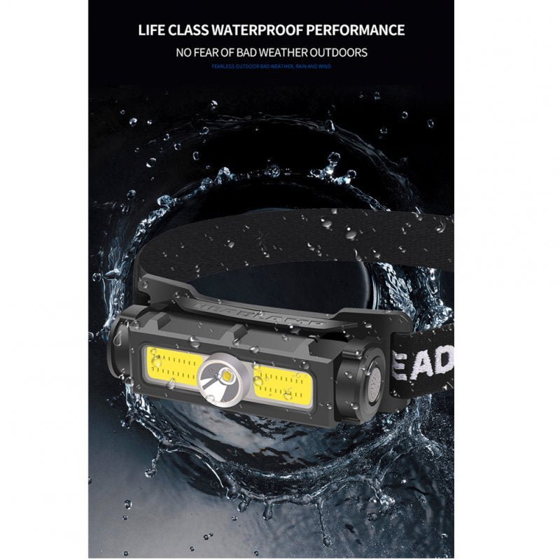 7-levels Recharging Headlight Headlamp For Outdoor Sports Camping Fishing Black - ChubbyChunk