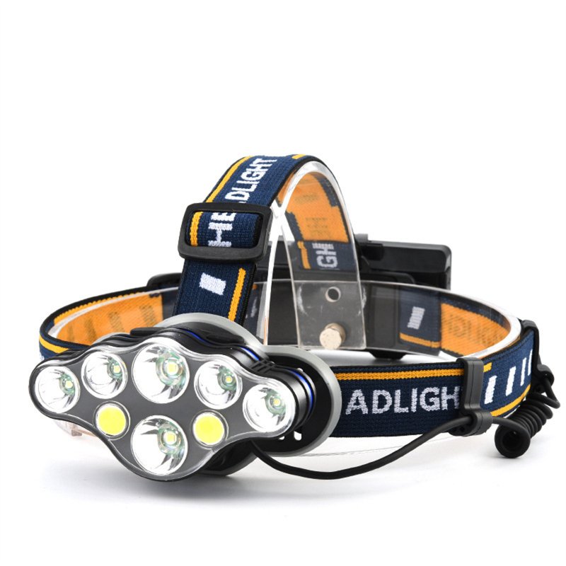 8led Led Headlamp 2000lumen Usb Charging Strong Light Outdoor Night Fishing Light Cob Emergency Light T076 - ChubbyChunk