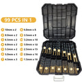 99Pcs HSS Twist Drill Bit 1.5mm-10mm Hardening coating surface 135 degrees, power tool accessories, used for Wood Metalworking - ChubbyChunk