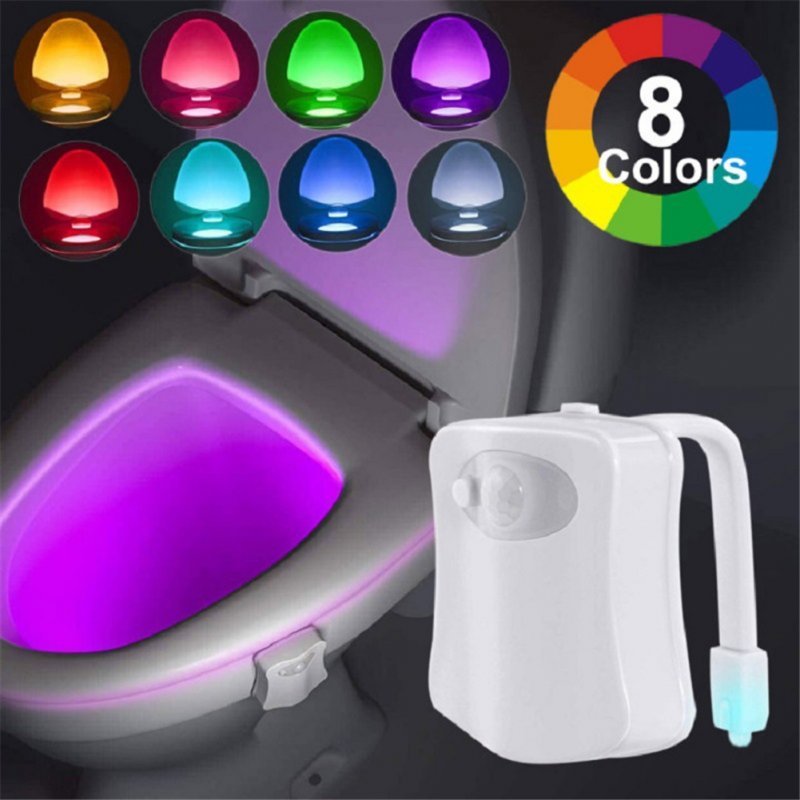 Bathroom Smart Led Night Light Body Motion Sensor 8-color Decorative Toilet Lamp 8 colors - ChubbyChunk