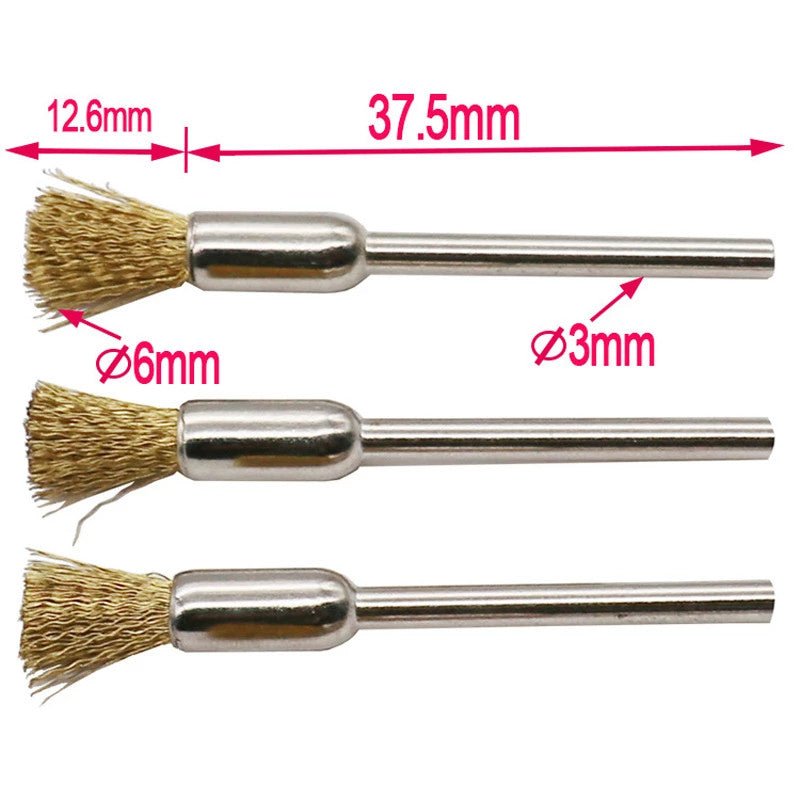 Brass Brush Wire Shank Electric Tool Steel Wire Wheel Brushes Cup Rust Accessories Rotary Tool for Engraver Abrasive Materials - ChubbyChunk