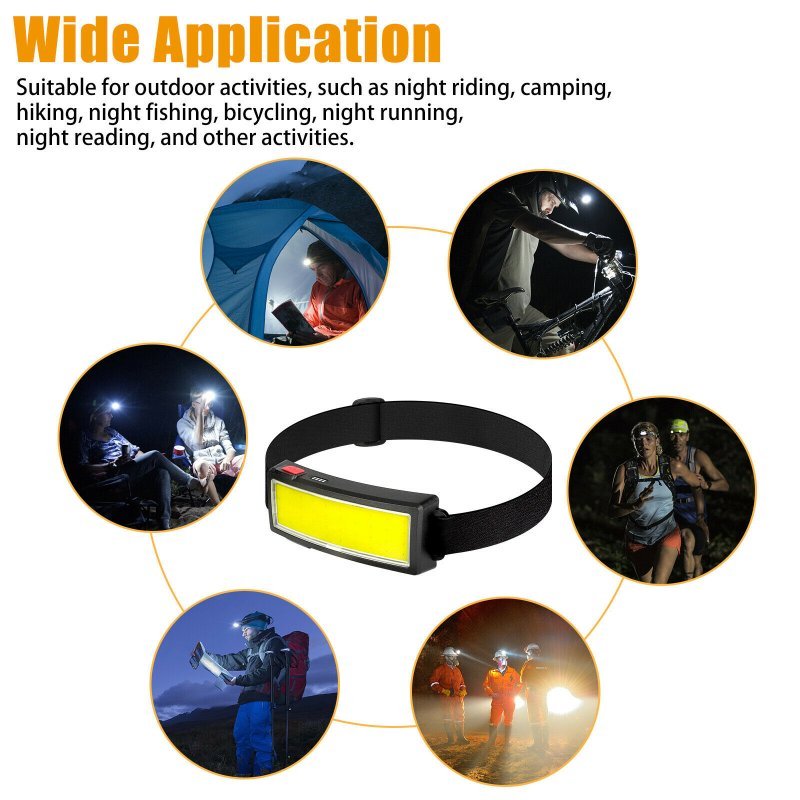 Cob Led Headlight 3000lm Waterproof USB Rechargeable Flashlight Torch BL-SLG14 - ChubbyChunk