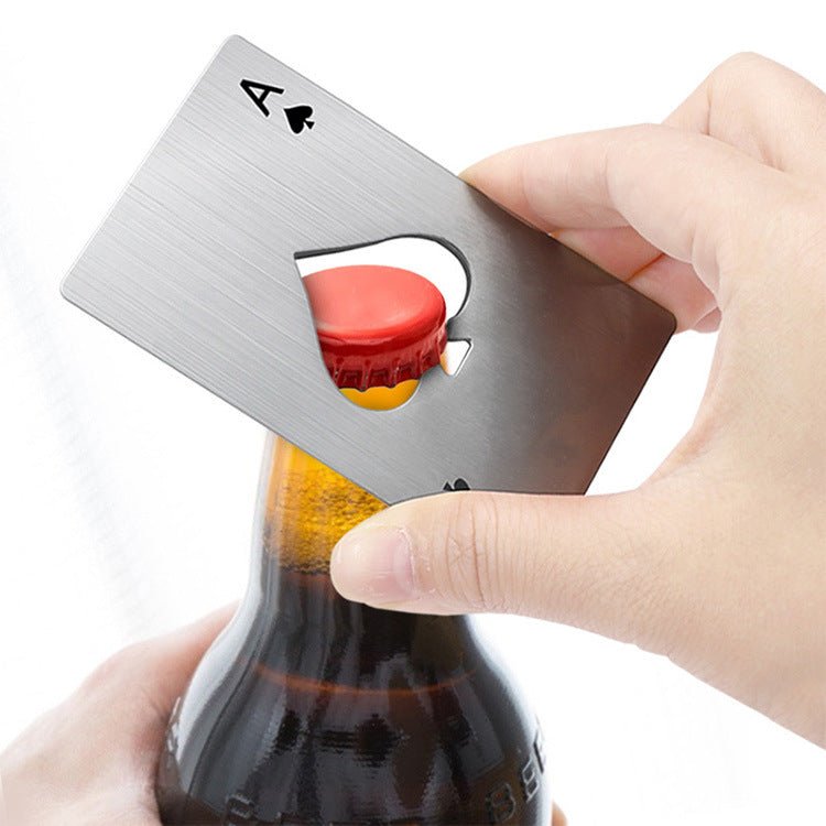 Creative Poker Shaped Bottle Opener Beer Opener Stainless Steel Card Opener Household Tool - ChubbyChunk
