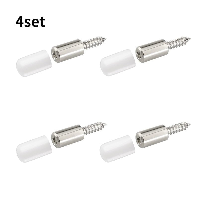 Cross Self-tapping Screw with Rubber Sleeve Laminate Support Homemade Wardrobe Cabinet Glass Hard Nonslip Partition Nail 8/12Set - ChubbyChunk