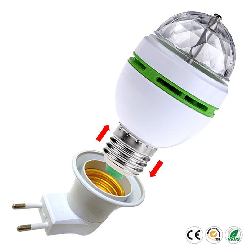 E27 3W 100-240V Colorful Auto Rotating RGB LED Bulb Stage Light Party Lamp Disco for Party Festival Wedding Decoration - ChubbyChunk