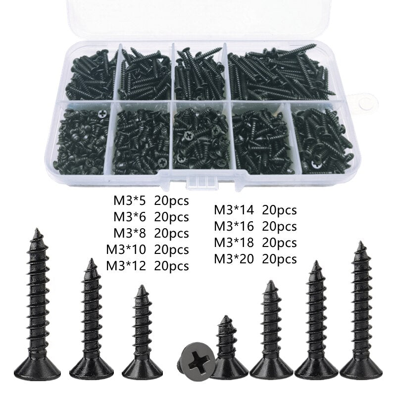 Fasteners Screw Bolt M1 M1.2 M1.4 M1.6 M1.8 M2 M2.3 M2.6 M3 Small Size Sunk Screws Used For PC Motherboard Self Tapping Screws - ChubbyChunk