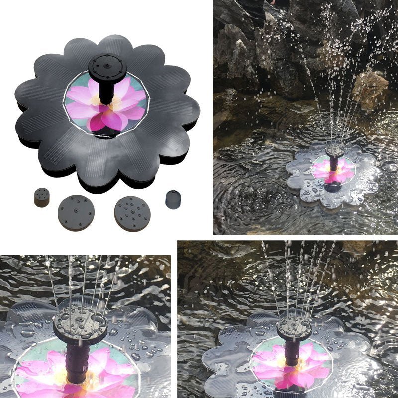 Floating Solar Water Fountain Garden Pond Villa Landscape Decoration With battery 800MA / lotus - ChubbyChunk