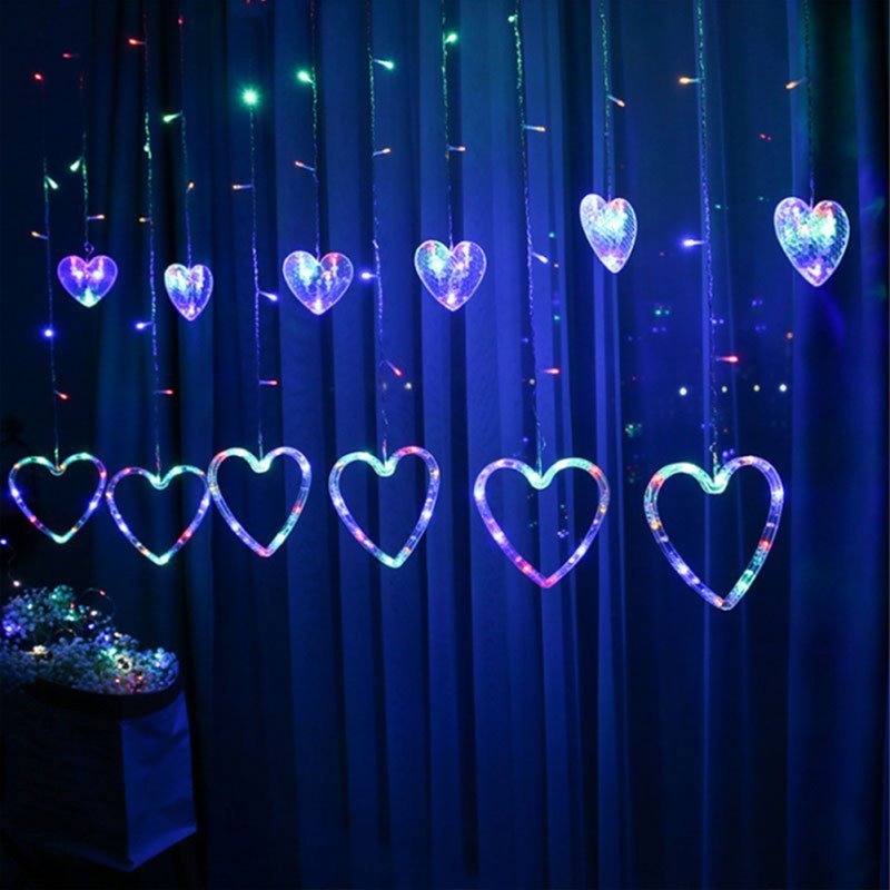 Heart Shaped Led String Light Waterproof Curtain Decorative String Lights Home Wedding Garden New Year Decor Hanging Lamp - ChubbyChunk
