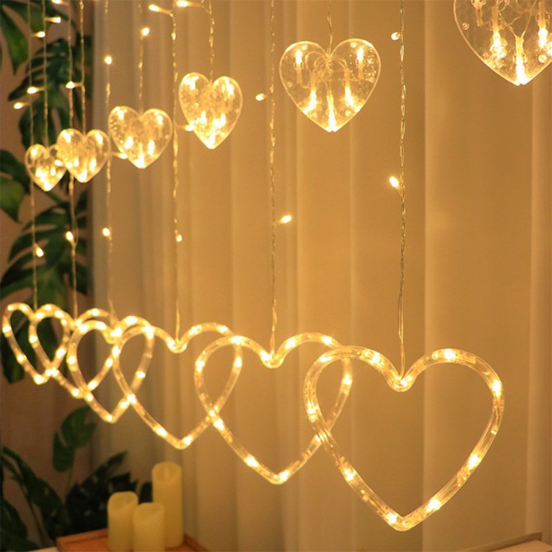 Heart Shaped Led String Light Waterproof Curtain Decorative String Lights Home Wedding Garden New Year Decor Hanging Lamp - ChubbyChunk