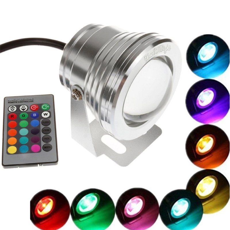 IP65 Waterproof Colourful LED Underwater Lamp with Remote Control Spotlamp for Swimming Pool Pond Fountain Aquarium - ChubbyChunk