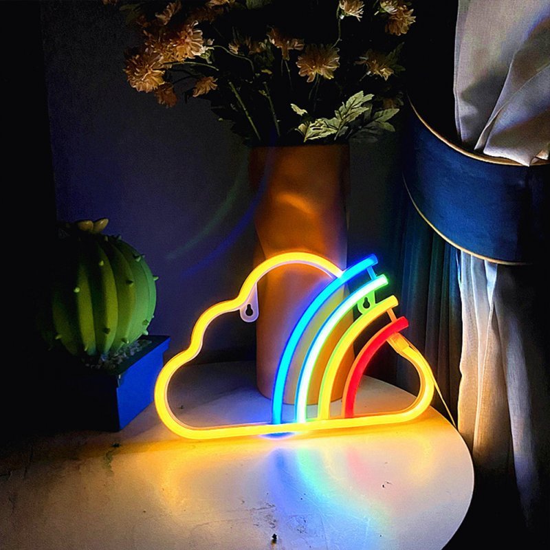 Led Cloud Rainbow Neon Lights 30lm Ip45 Waterproof Dormitory Room Atmosphere Lights - ChubbyChunk