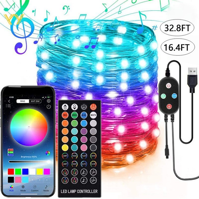 Led String Lights USB Charging App Remote Control with Memory Function 5 Meters 50 Lights - ChubbyChunk