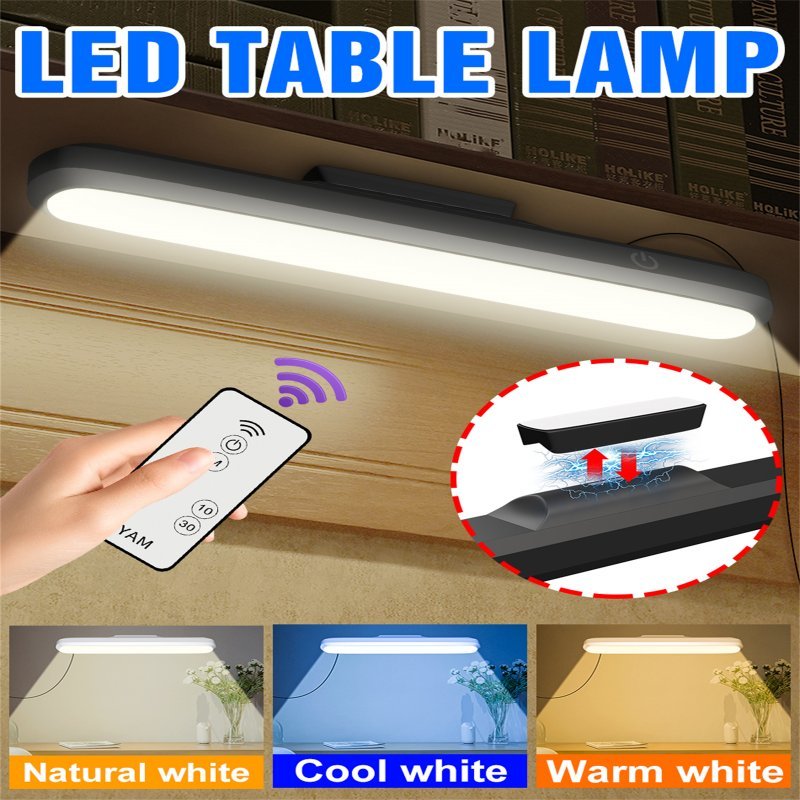 Led Table Lamp 3 Color Adjustable Angle Eye Protective Remote Control Timing Reading Lamp Desk Lights White - ChubbyChunk