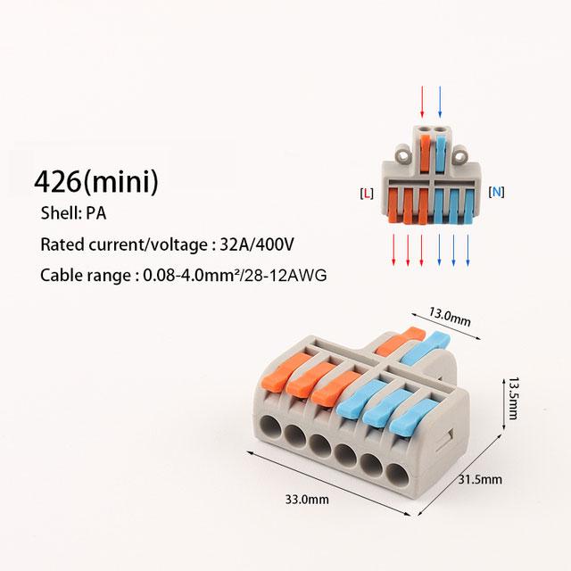 Mini Fast Wire Connector Universal Wiring Cable Connector Push-in Conductor Terminal Block - ChubbyChunk