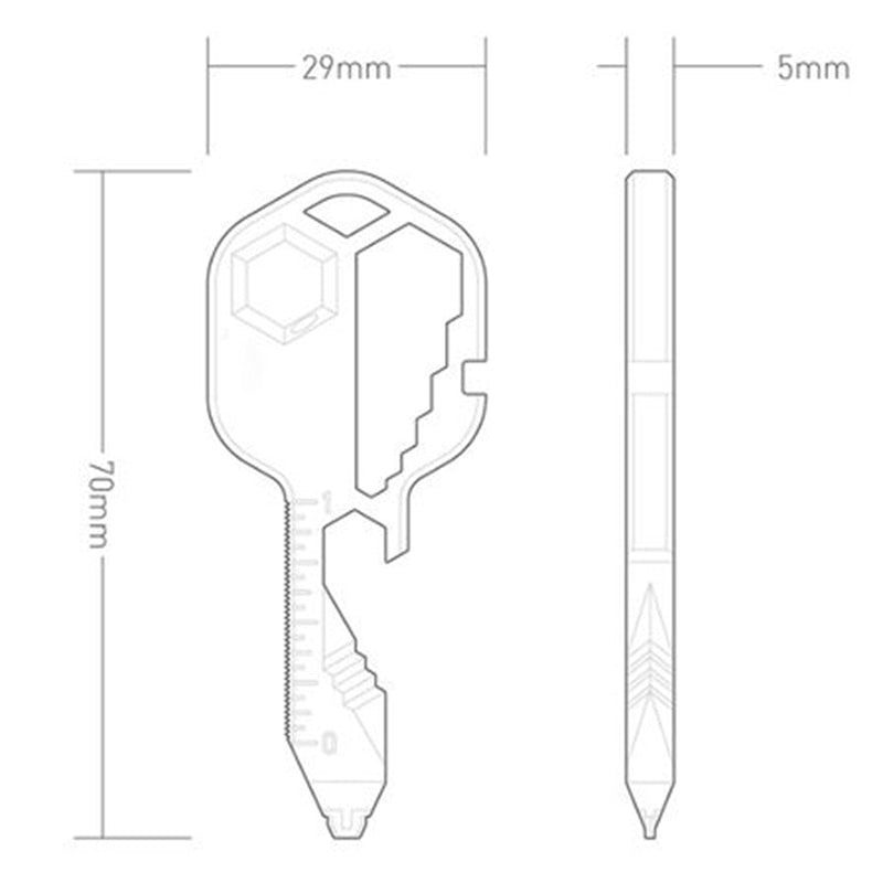 Multitool Key Universal Keys Gear Clips Measuring Adjustable Portable Home Hand Tool Key Ring Wrench Set - ChubbyChunk