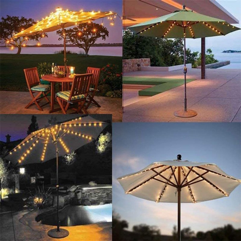 Outdoor Garden Umbrellas 104led Light Waterproof Color-changing Light with Remote Control - ChubbyChunk