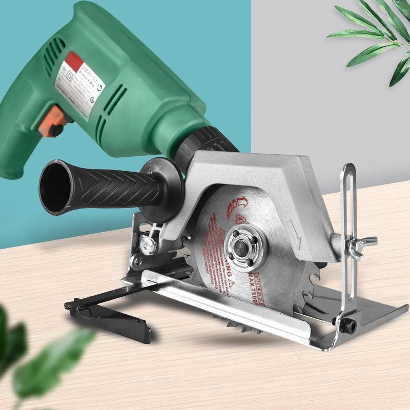 Portable Mini Cutting Machine Electric Drill Converter Into Electric Circular Saw with 100mm Saw Blade Power Tool Adapter - ChubbyChunk