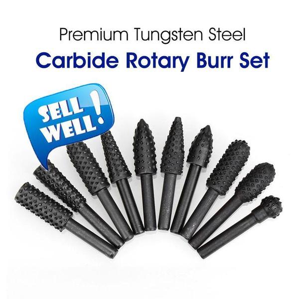 Premium Tungsten Steel Carbide Rotary Burr Set(10 PCS) - AKskyland