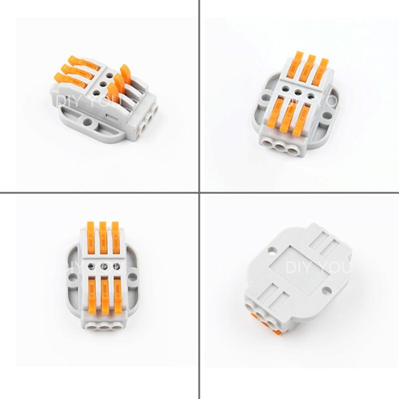 Quick Docking Cable Wire Connectors 2-12 pin screw fixing push-in Universal compact Electrical Wiring Terminal Block - ChubbyChunk