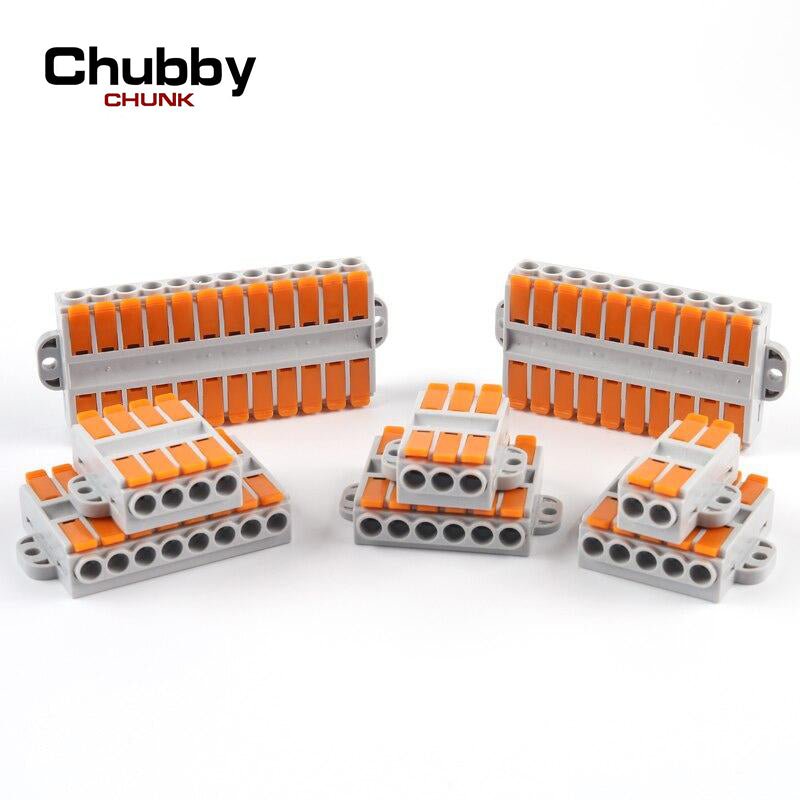 Quick Docking Wire Connectors Push-In Conductor Terminal Block 6mm2 Cable Electircal Wiring Connectors M3 screws can be fixed - ChubbyChunk