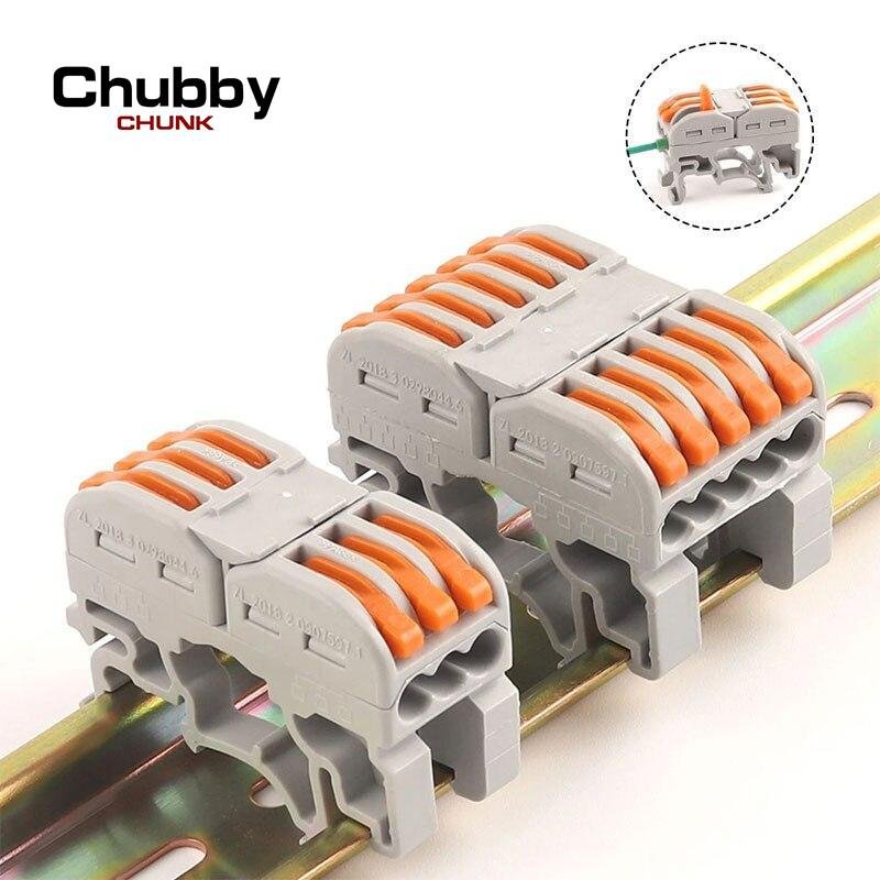 Quick Wire Connector 2213/2215 Din Rail Type Compact Splicing Conductor Cable Terminal Block Instead Of UK2.5B Connectors - AKskyland