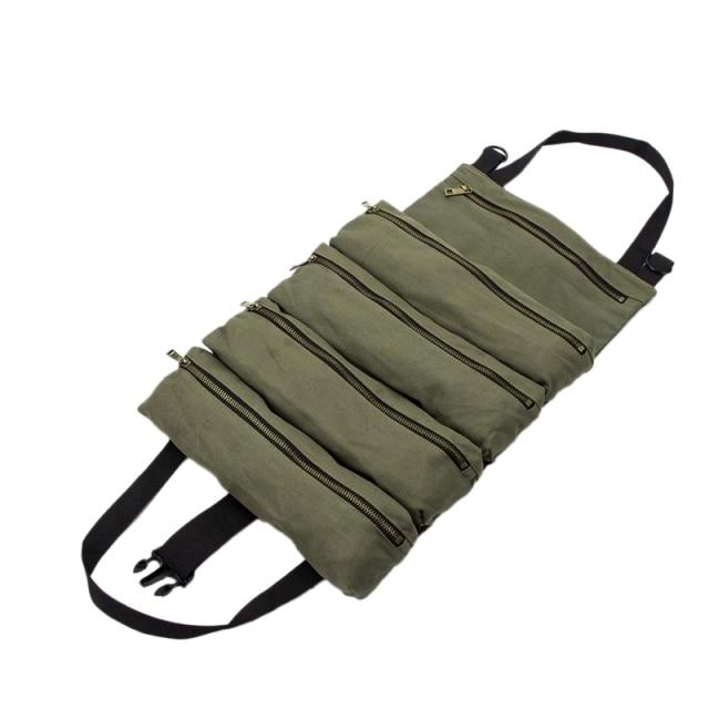 Roll Up Tool Bag Roll Tool Roll Multi-Purpose Tool Roll Up Bag Wrench Roll Pouch Hanging Tool Zipper Carrier Tote - AKskyland