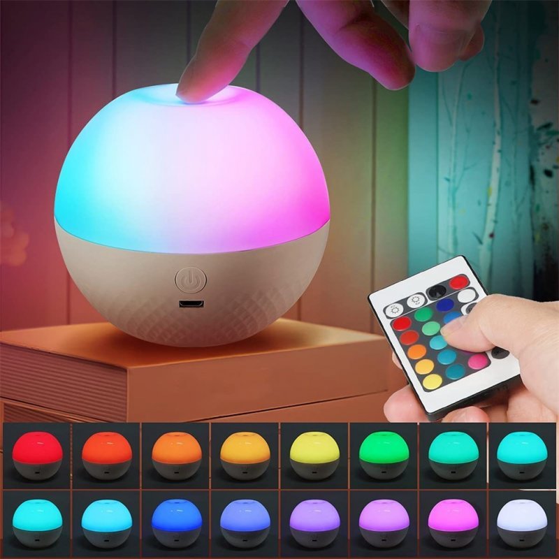 Touch Night Light 16-color Changing Adjustable Brightness Colorful Atmosphere Lamp for Living Room Bedroom 16 colors RGB - ChubbyChunk
