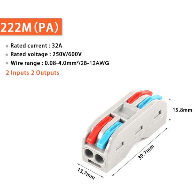 Wire Connectors Push-In Conductor Terminal Block Cable Splitter Led Light Connector - ChubbyChunk