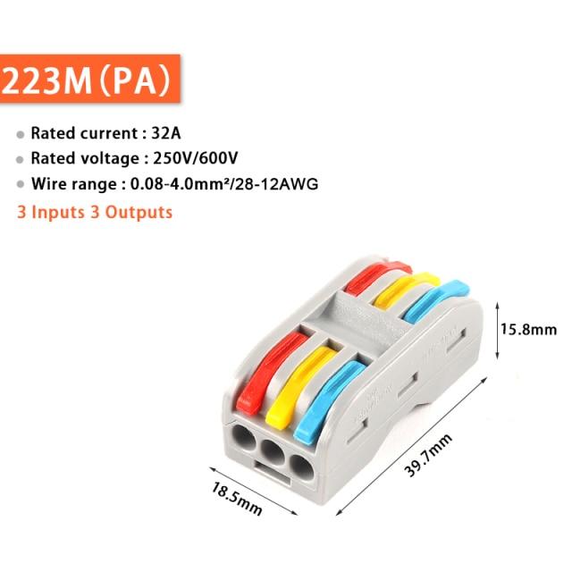 Wire Connectors Push-In Conductor Terminal Block Cable Splitter Led Light Connector - ChubbyChunk